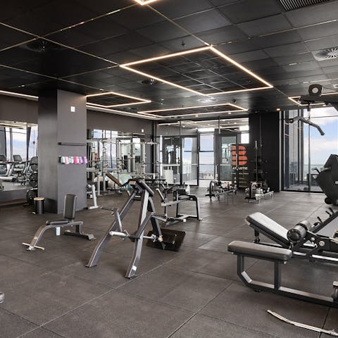 Get a  good workout at the state-of-the-art communal gym