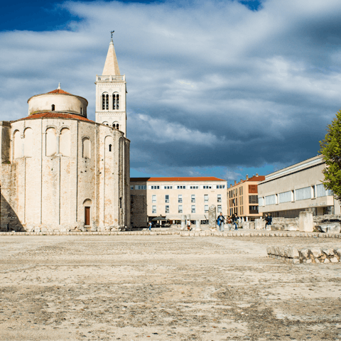 See Zadar's Roman Forum and the old town, only twenty-five minutes' drive