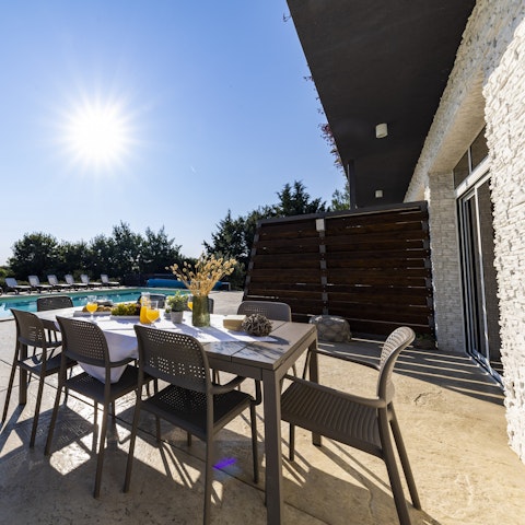 Fire up the barbecue and enjoy a meaty feast out on the terrace