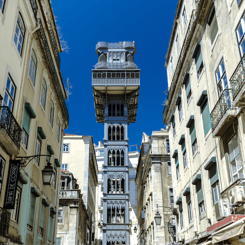 Reach the Santa Justa Lift in just five minutes on foot