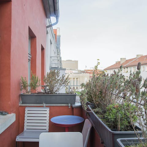 Wake up to your morning coffee on the private balcony