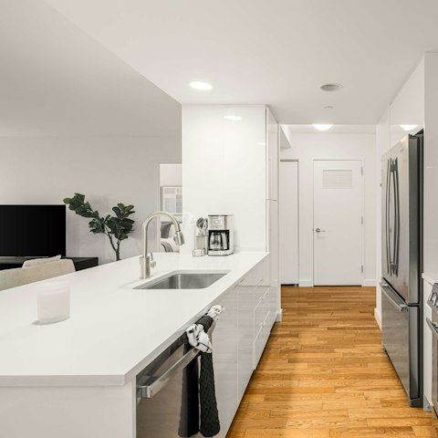 Cook on top-of-the-line appliances in the modern kitchen