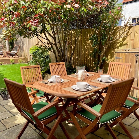 Dine alfresco during the warmer months