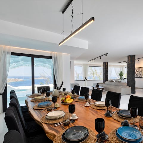 Come together at the dining table for a meze feast prepared by your own private chef