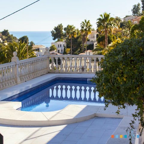 Swim in your private swimming pool and admire the view