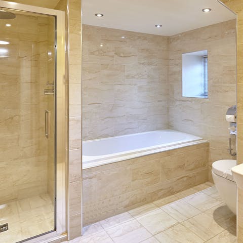 Sink into a relaxing bubble bath after a day of walking and exploring