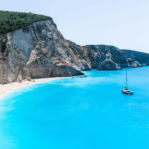 Hire a boat to explore Lefkada’s unspoilt coastlines