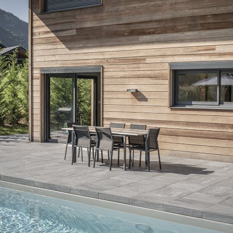 Light the barbecue and savour meals on the terrace