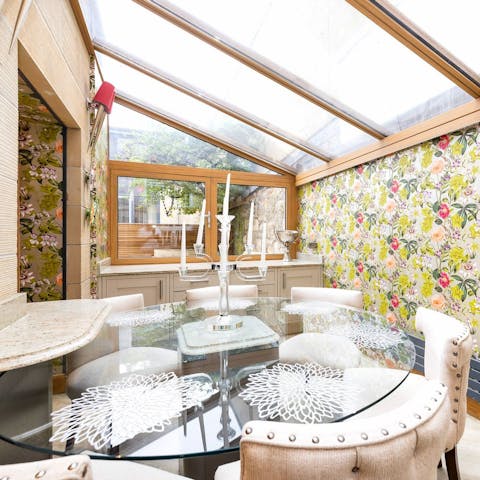 Tuck into family favourites at the dining table