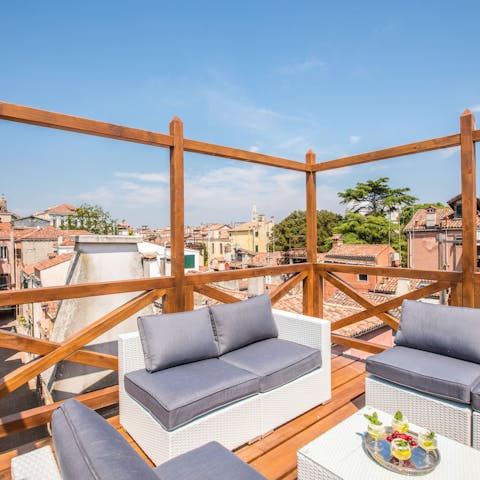Take in picturesque views over the Venice rooftops