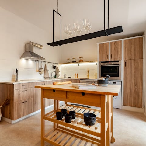 Cook up fresh tapas in the stunning kitchen