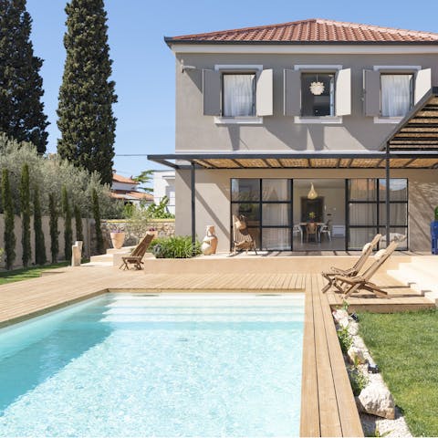 Spend hot afternoons dipping in and out of your private pool