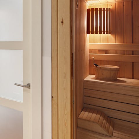 Turn up the heat in the private sauna