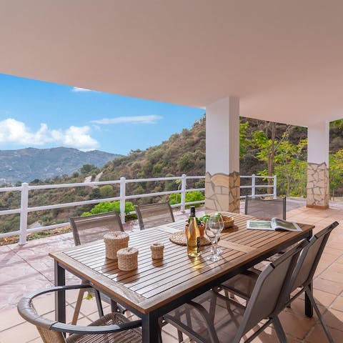 Enjoy breakfast with a good helping of fresh air as you sit out on the terrace