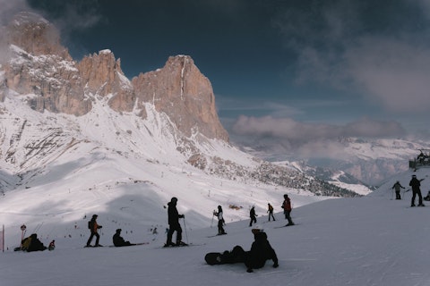 Carve through breathtaking Dolomites ski slopes with stunning alpine scenery