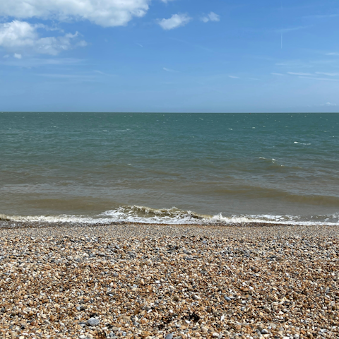 Visit Thorney Bay Beach, a half-hour drive away