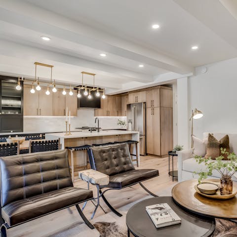 Unwind in the elegantly styled open-plan living space
