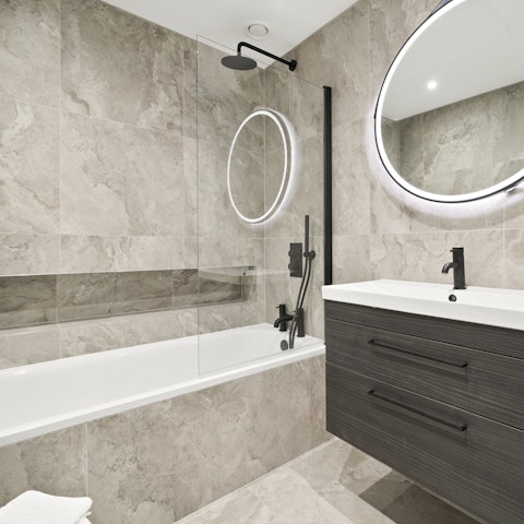 Enjoy a relaxing soak in the bathtub after a busy day spent sightseeing