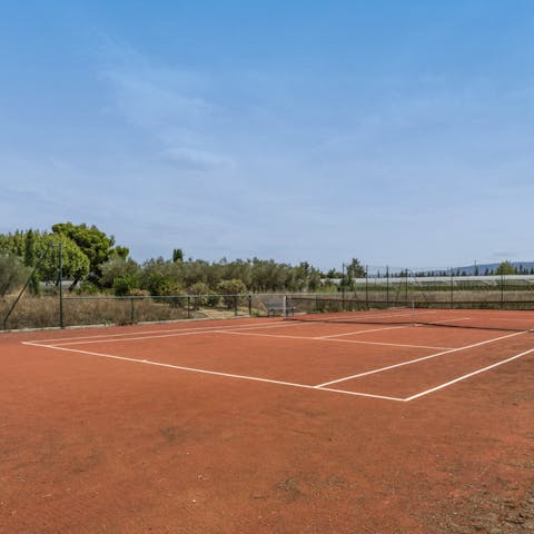 Channel Rafa Nadal on the clay tennis court