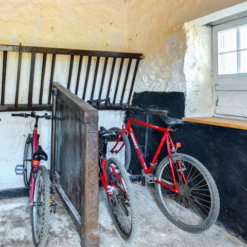Get on your bike – there’s plenty of cycle storage and bikes provided