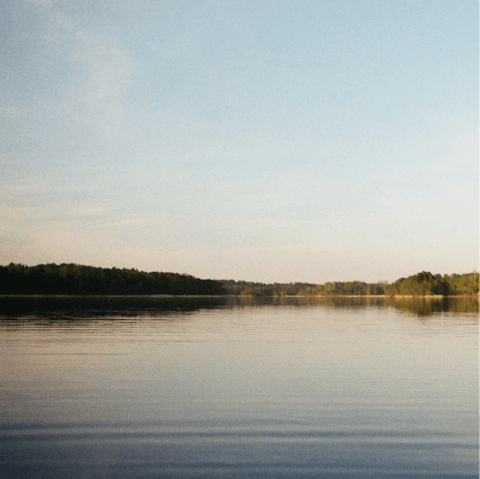 Take an early evening amble around the lake, just two minutes from your door
