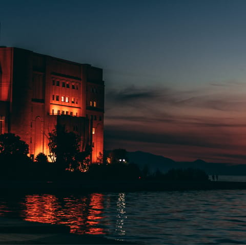 Take a late evening stroll along the nearby coastline