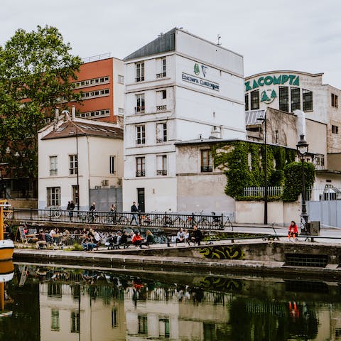 Explore Canal Saint Martin – a twenty minute walk away