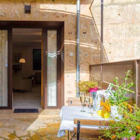 Enjoy alfresco dining on the private sun terrace