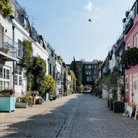 Explore the trendy streets of Notting Hill, just a twenty-minute walk away