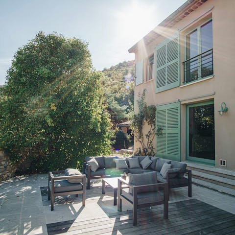 Grab a glass and unwind under the evening sky