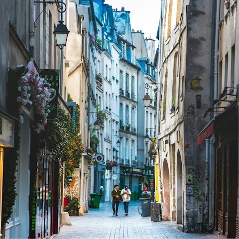 Step outside and explore the romantic streets of Le Marais