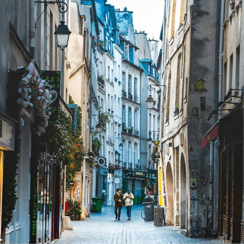 Step outside and explore the romantic streets of Le Marais
