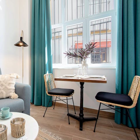 Sip your morning coffee beside the window and plan your day