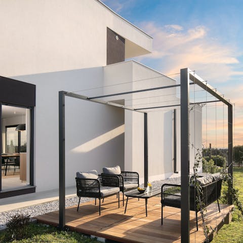 Serve up evening drinks on the patio deck