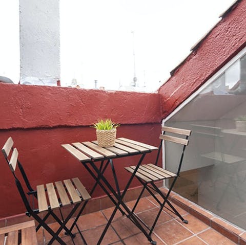 Sip your morning coffee on the private terrace