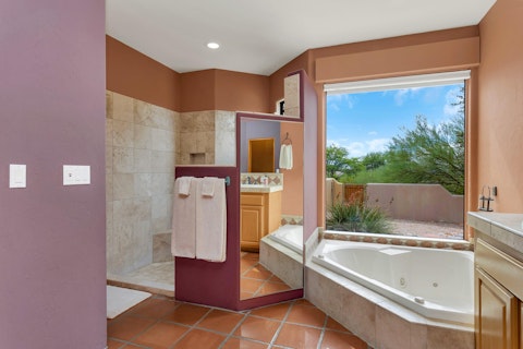 Enjoy a long soak in the bathtub after a day exploring