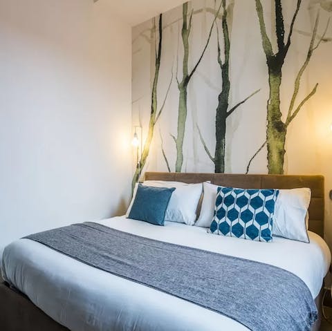 Wake up rested and refreshed in the plush bedroom
