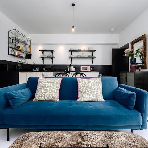 Curl up on the sofa after a long day of sightseeing