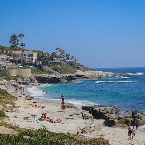 Spend the day by the sea, the closest beach is within a five–minute walk away