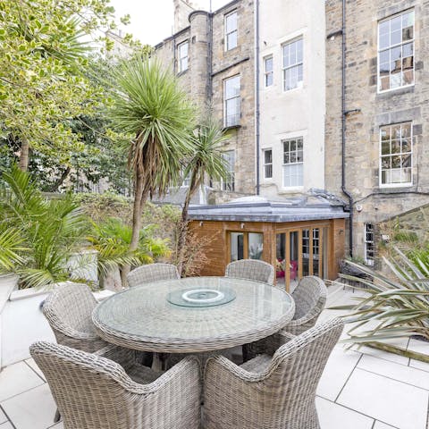 Enjoy the sunshine in the private garden