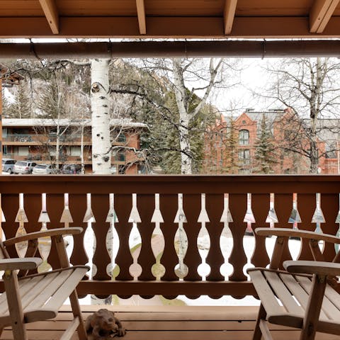 Peaceful moments sipping coffee on the balcony