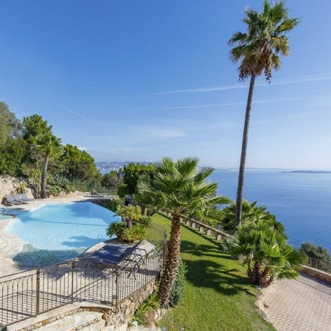 Swim in the heated infinity pool as you gaze out to sea