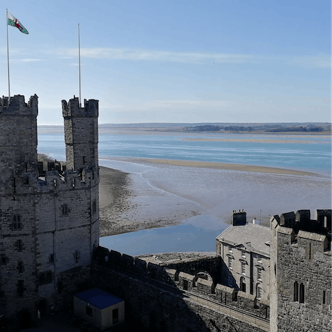 Enjoy the costal beauty and historic landmarks of Caernarfon