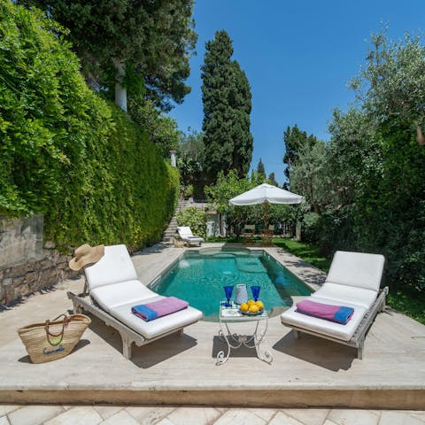 Cool off with a dip in the private pool