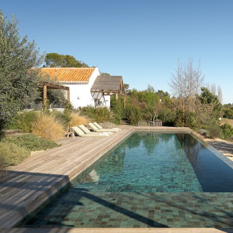 Start your day with some laps in the heated private pool