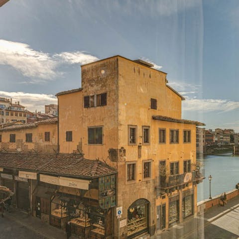 Admire the vistas of the Arno River and the Ponte Vecchio