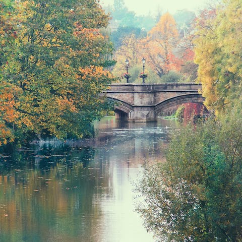 Drive seven miles to Stamford, home to Burghley Hall and horse competitions