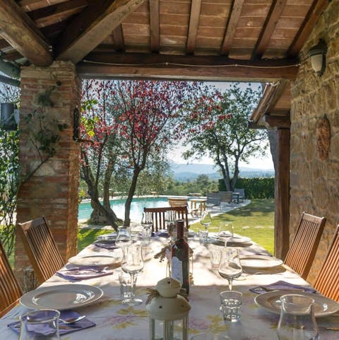 Savour memorable meals on the pretty terrace