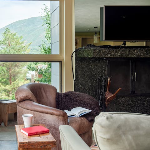 Cosy fire-side reading