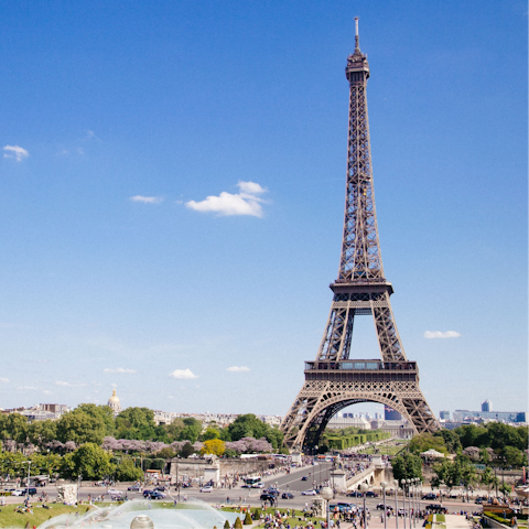 Tick off your must-sees at the Eiffel Tower around the corner
